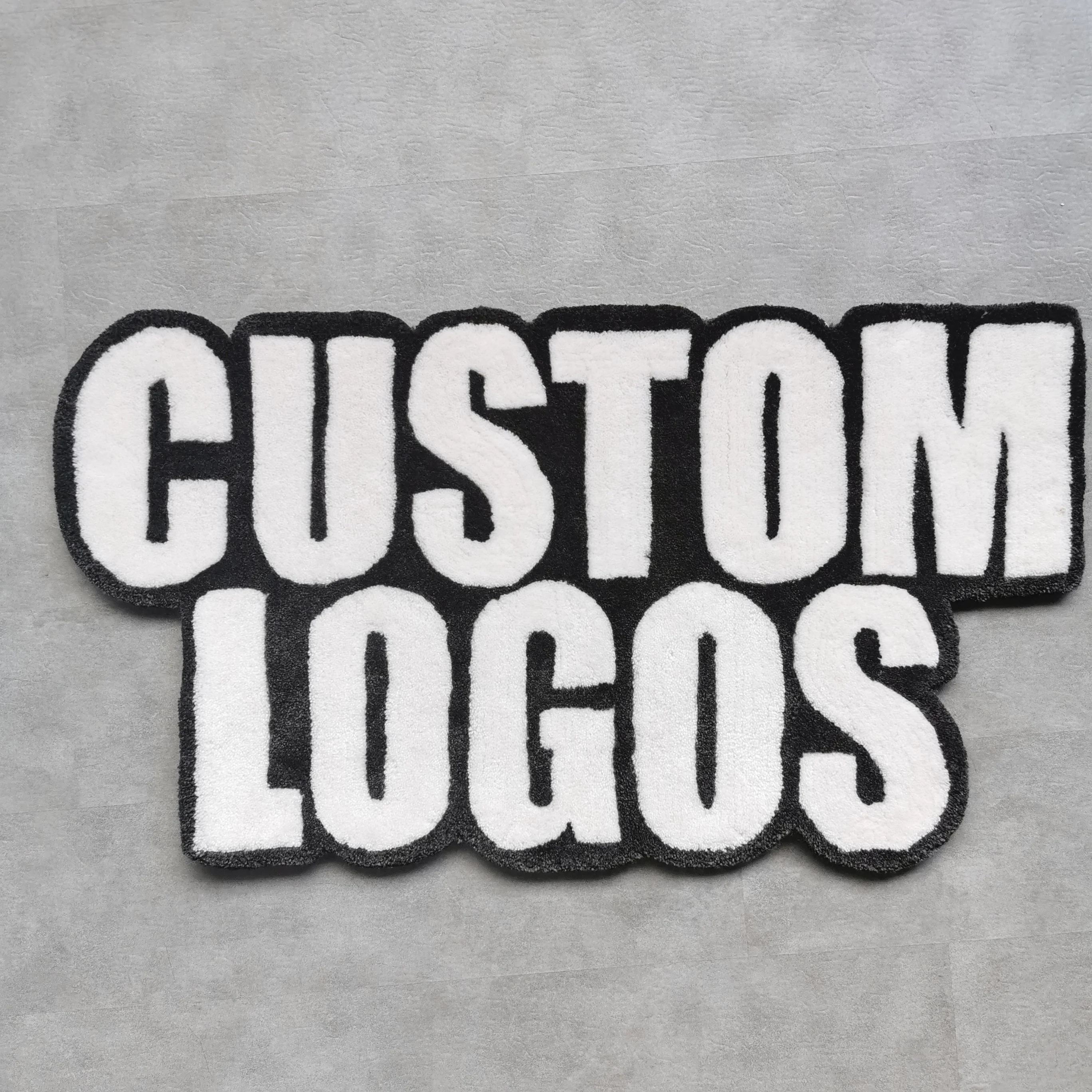 Manufacturer Die Cut Acrylic Lettering Low Moq Custom Tufting Rugs Shape Tufted Carpet Floor Mat Custom Logo Rug