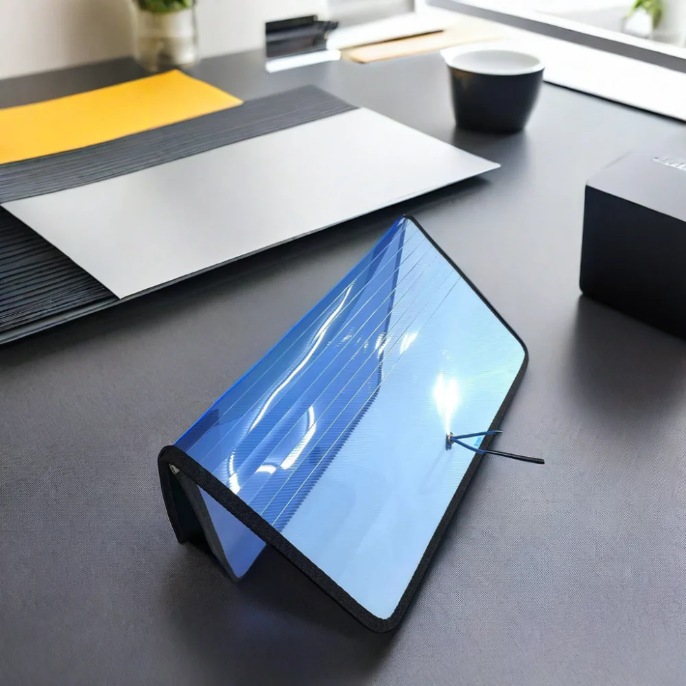 Letter Size Expanding pp File Folder Document Organizer with Elastic Cord Button Closure Clear Colored Poly Envelopes File