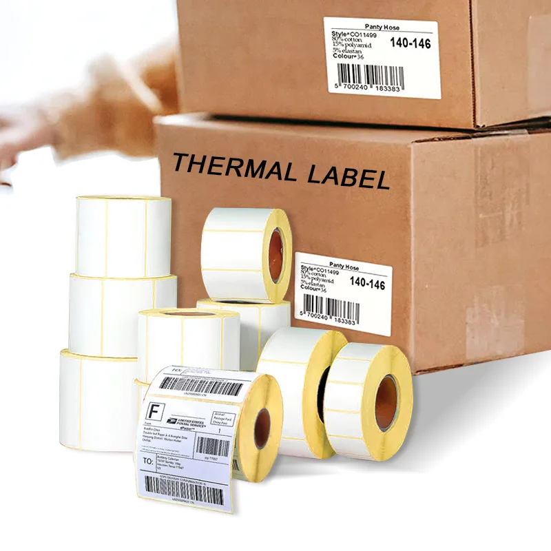 4x6  4xl   50 X 30 58x40 75*50 100x150 Fanfold Transparent Shipping Permanent Hotmelt Adhesive Eco Coated Direct Thermal Labels