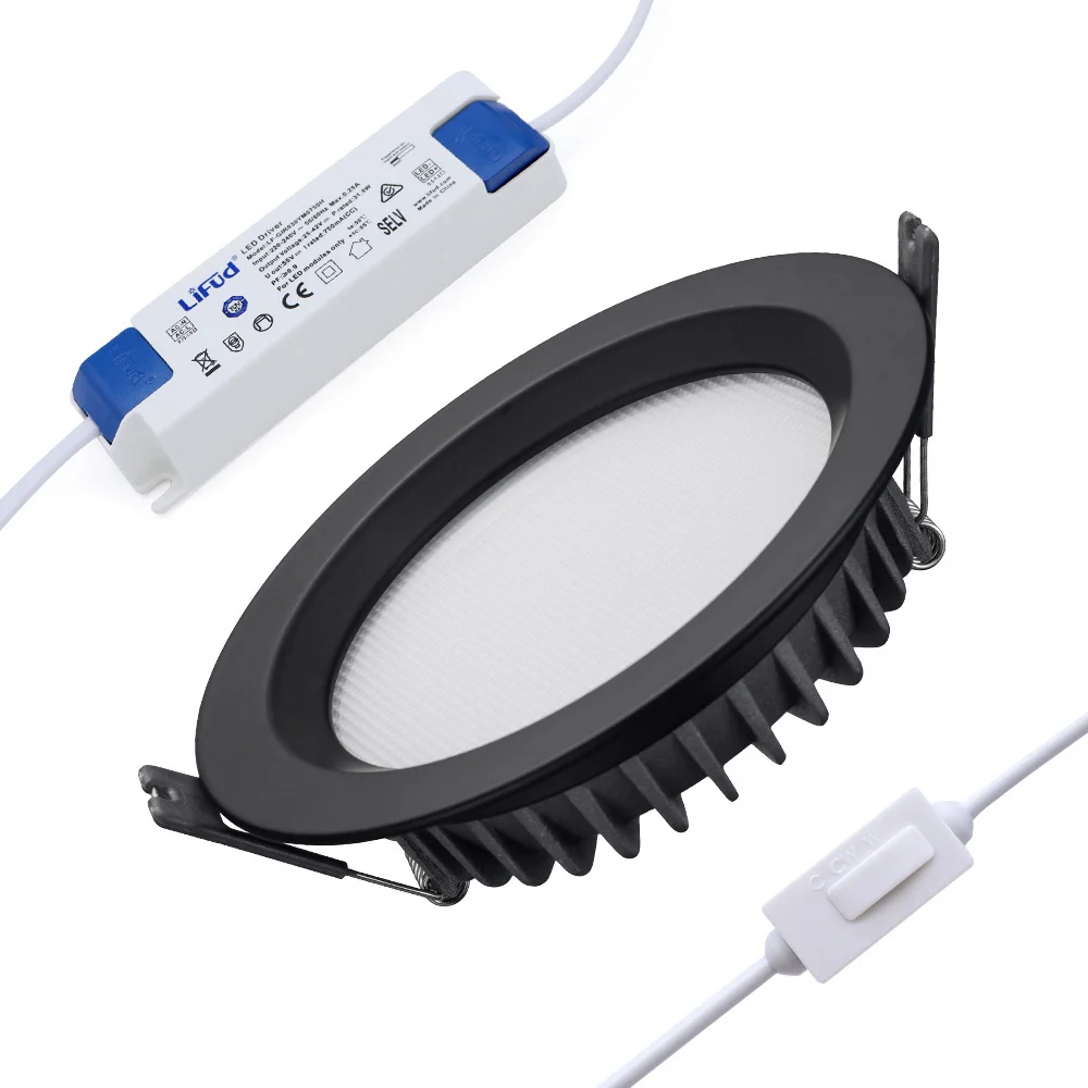 IP44 Anti-glare LED recessed downlight 15W SAA CE ROHS LED spot light LED lamp CCT Three Color in one Selectable