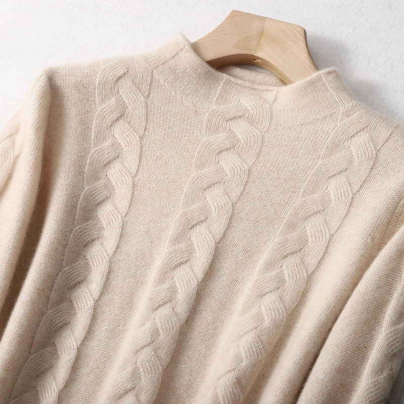 
Latest Amazon Sale Ladies Fashion Knit Jumper 35% Cashmere Women Woolen Knit Crochet Sweater 