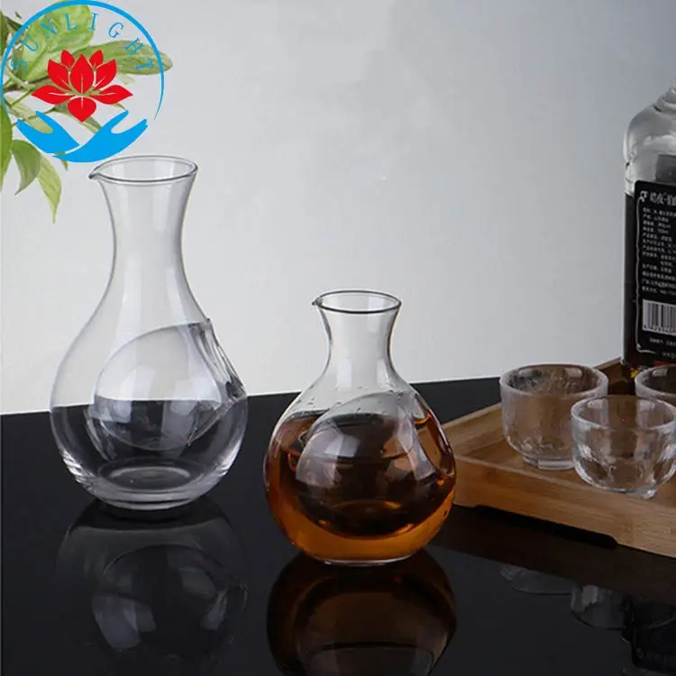 Factory wholesale  300ML 420ML high isolation double room ice glass bottle whiskey coffee sake bottle decanter