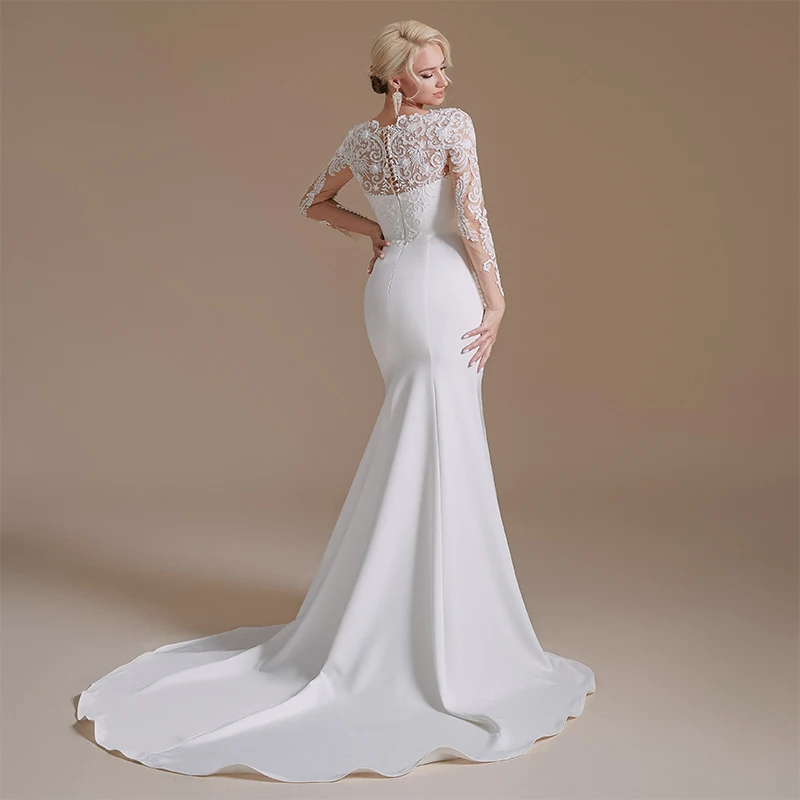 Hot sale unique mermaid silhouette vintage plus size elegante dress for wedding