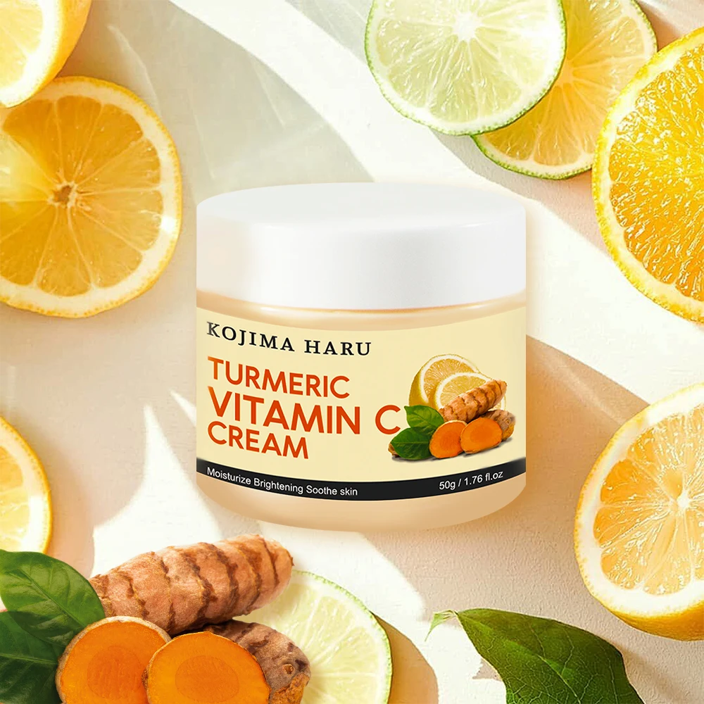 Private label Turmeric retinol beauty whitening face cream kojic acid glowing skin face cream for dry skin for women