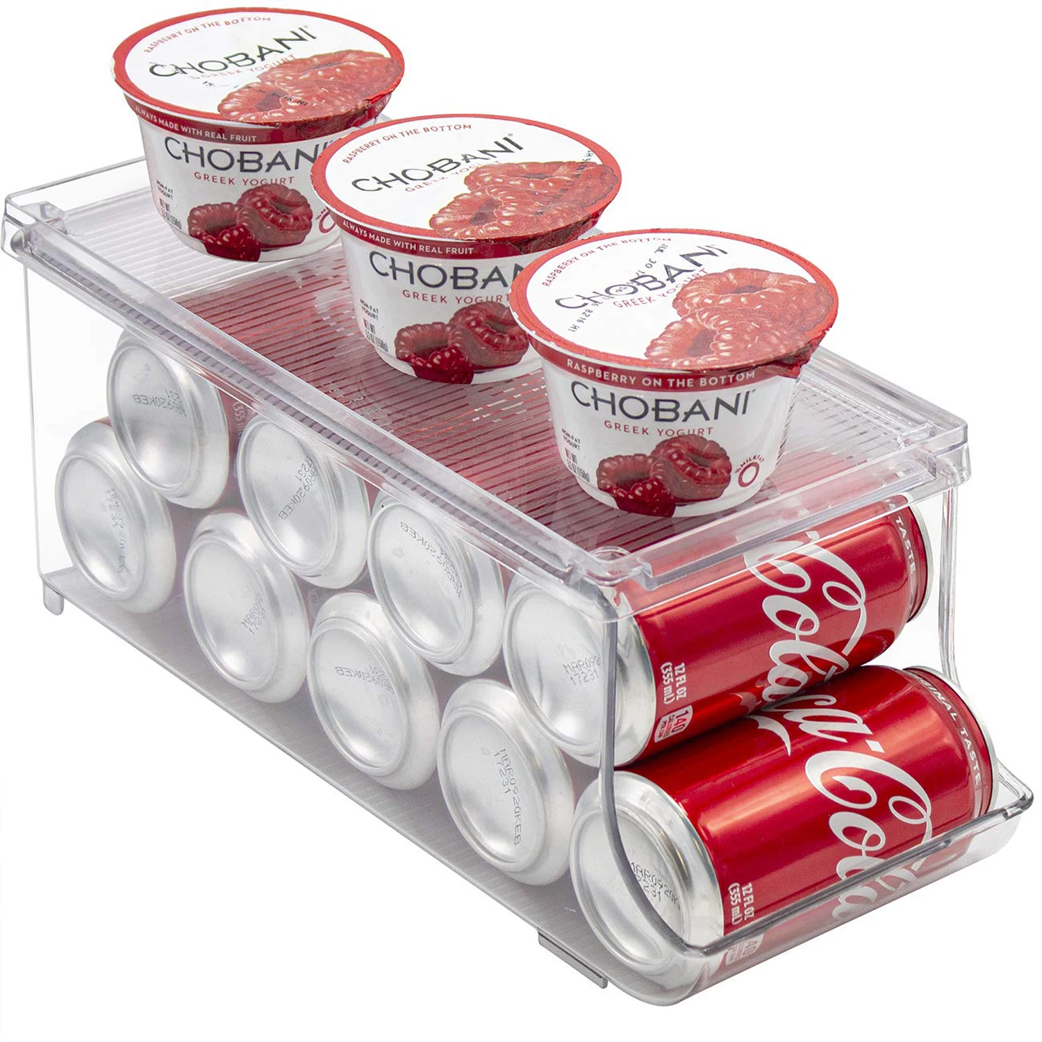 Kitchen Storage Sorbus Soda Can Organizer Canned Food Bin Stackable Dispenser With Lid Refrigerator Pantry Freezer Hold 9 Cans