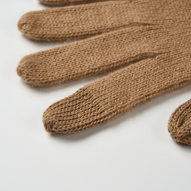 High Quality Cashmere Gloves Unisex 100% Cashmere Knitted Gloves Pure Color Soft Comfortable With Ribbed Cuffed