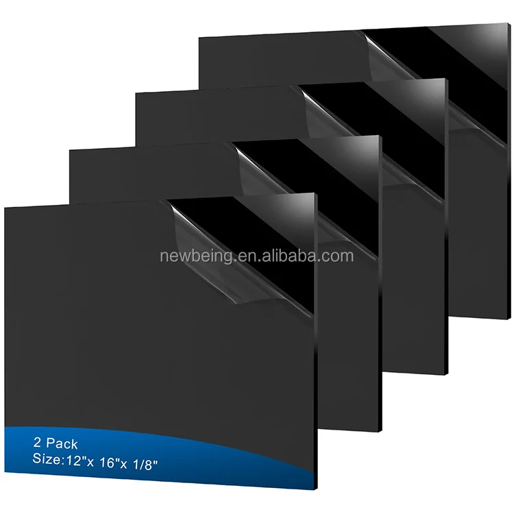 Black Cast Plexiglass Sheets for DIY Display, Handcraft, Home Decor, Painting, Display Stand