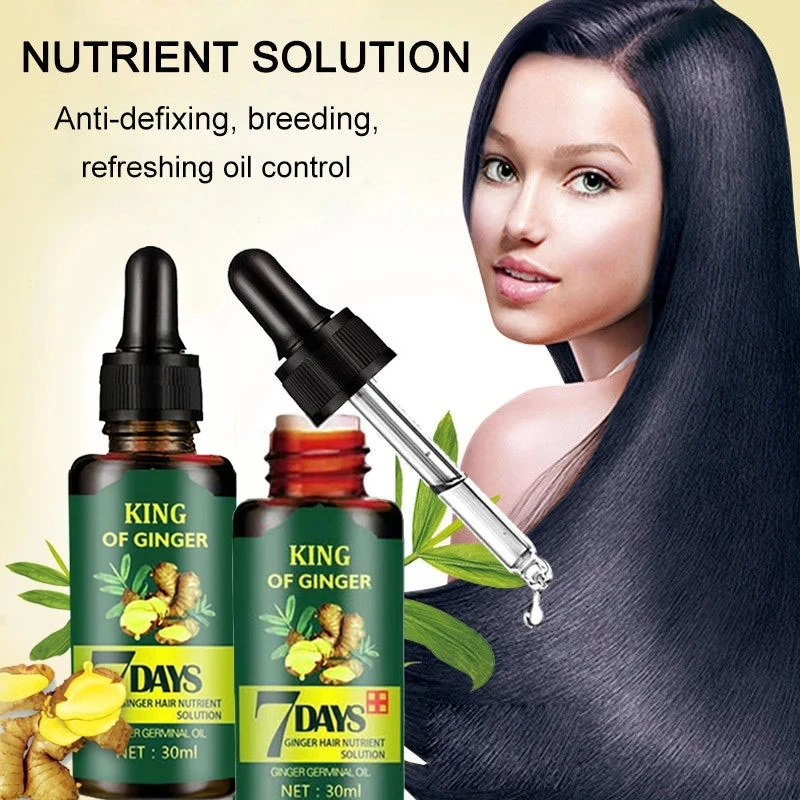 7 Day Ginger Hair Growth Essence Germinal Serum Essence Oil Natural Hair Loss Treatment Effective Fast Growth Hair Care 30ML