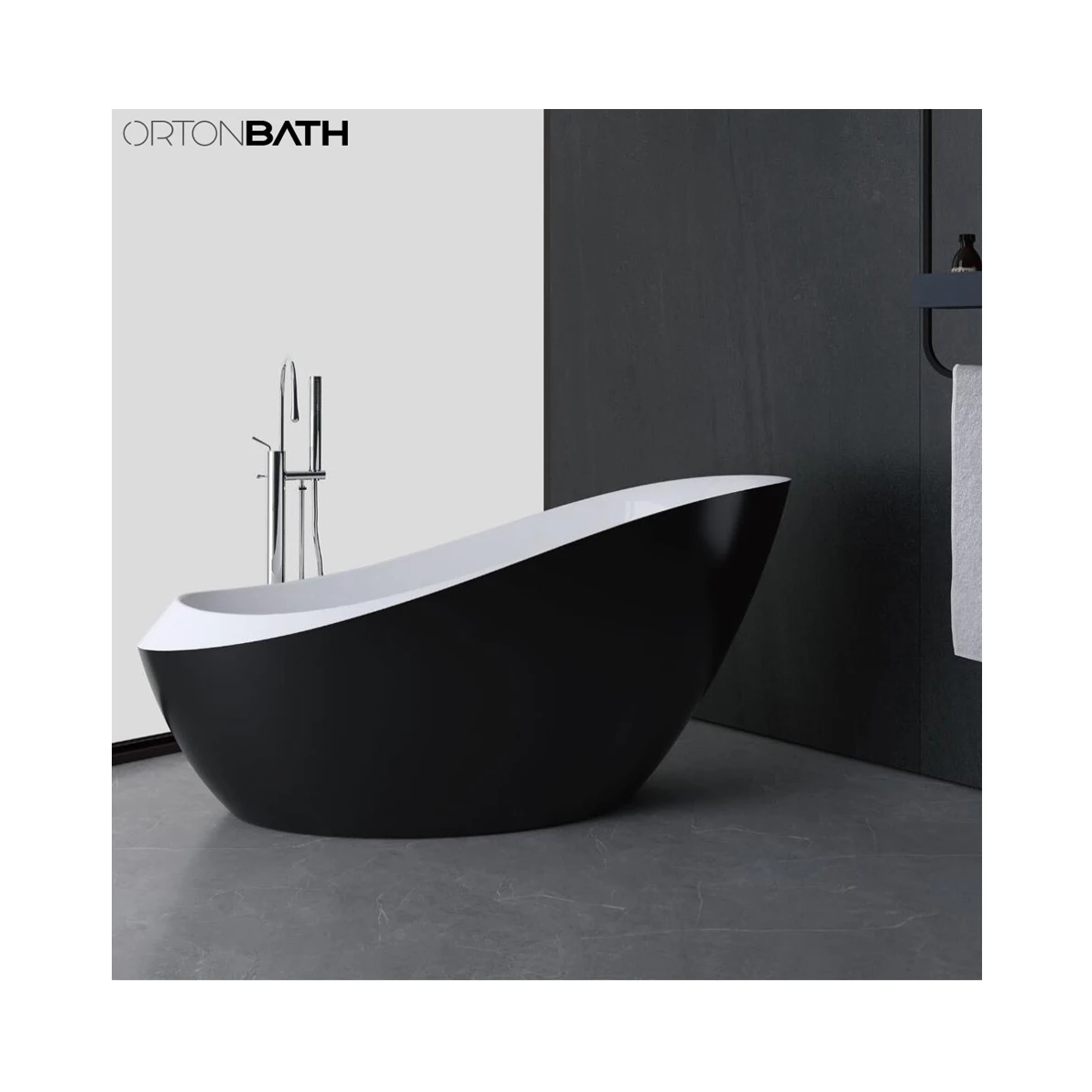 Ванна ORTONBATH, черная, белая, овальная, акриловая, искусственный камень, горячая ванна, спа, Мраморная Ванна, Ванна, отдельно стоящая санитарная Ванна