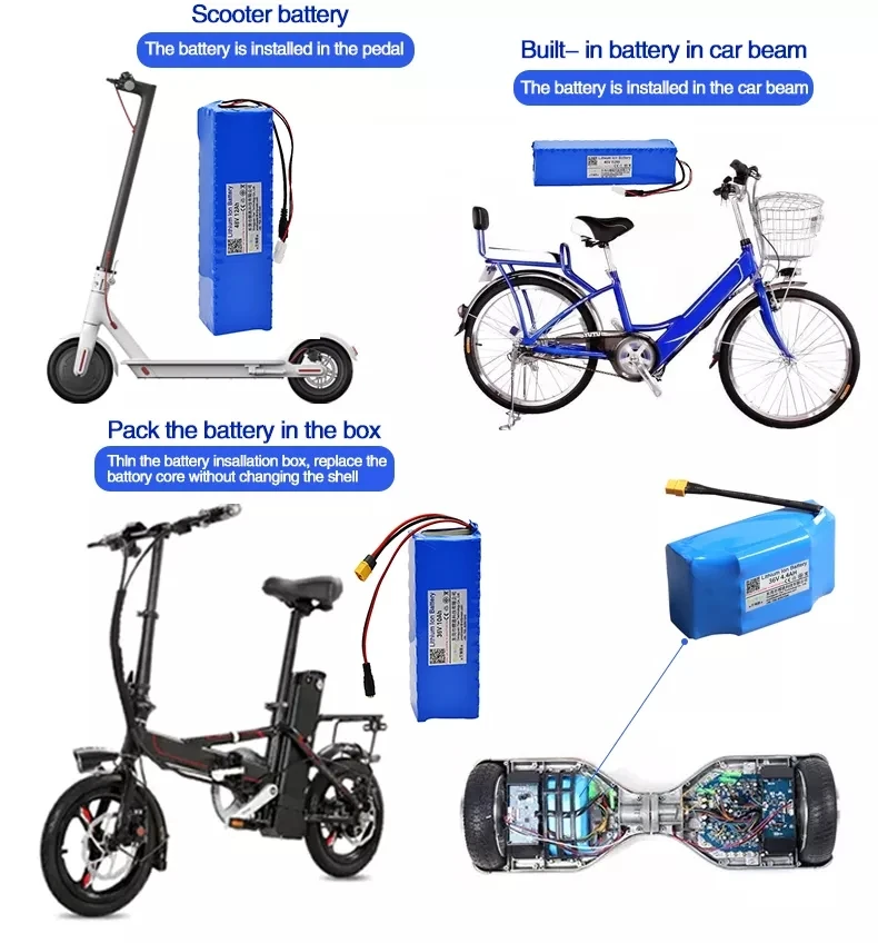 E-Bike 36V 15AH Lithium Li-ion Battery for Electric Bike 200W to 500W Motor Battery Replacement for Ebike