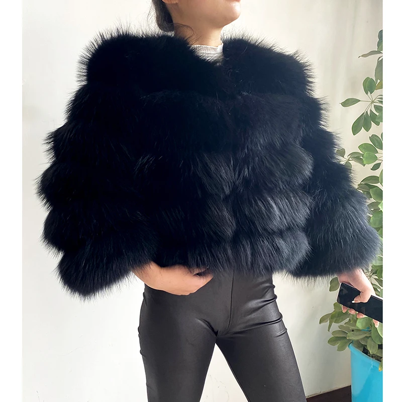 High Quality Winter Warm Thick Fur Jacket Women Real Raccoon Fur Coats For Ladies
