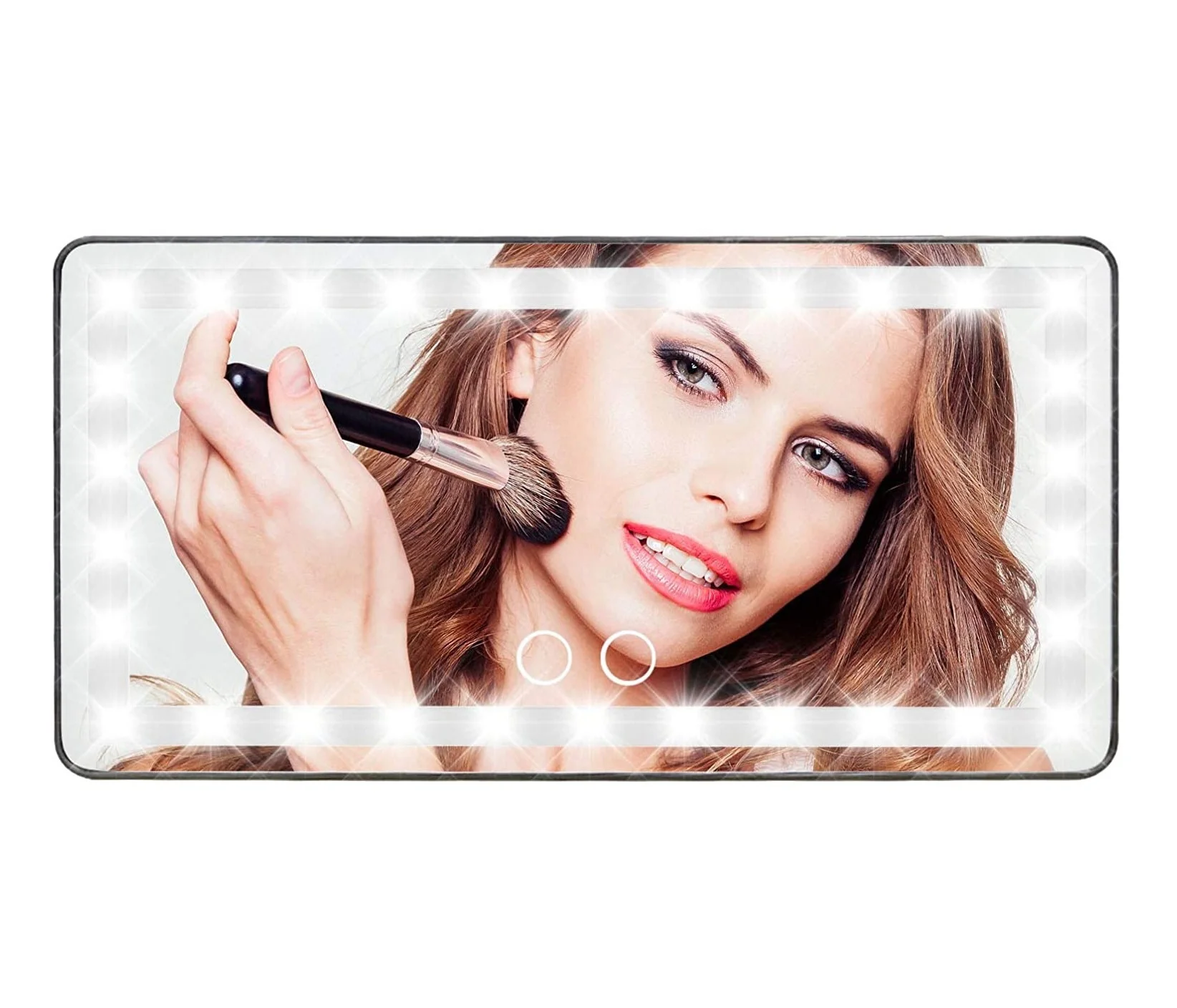 car vanity mirror Makeup Smart luminous Light Adjustable 3-colors Light Rechargeable Car Visor Vanity Mirror 5x