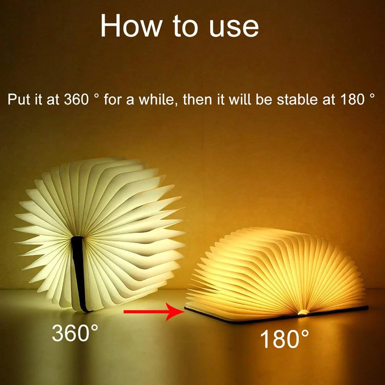 Book Light Novelty Folding Book Lamp 3 Colors Folding Night Light Portable Desk Light 5.91in 700mah