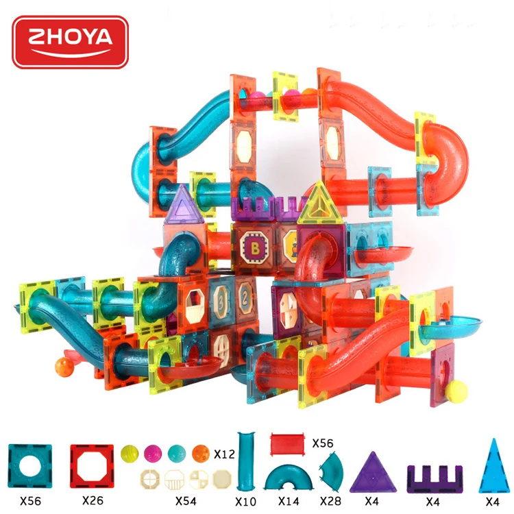 Zhoya New DIY Magnetic Tiles Constructor Toys Building Block Sets Safe ABS Plastic Magnetic Blocks Tiles For Kids