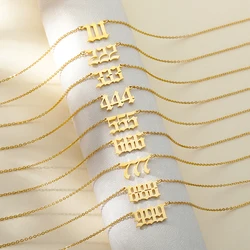 Manufacturer custom number jewellery high quality Stainless Steel Number Necklace For Women Men 14k 18k gold Color chain jewelry
