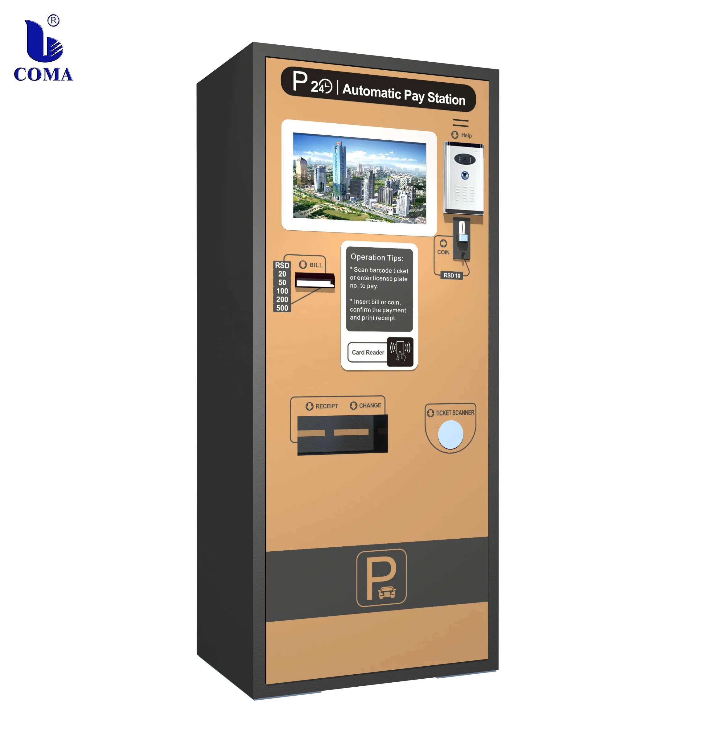 Auto Parking Lot Payment Kiosk Machine for Small Supermarket