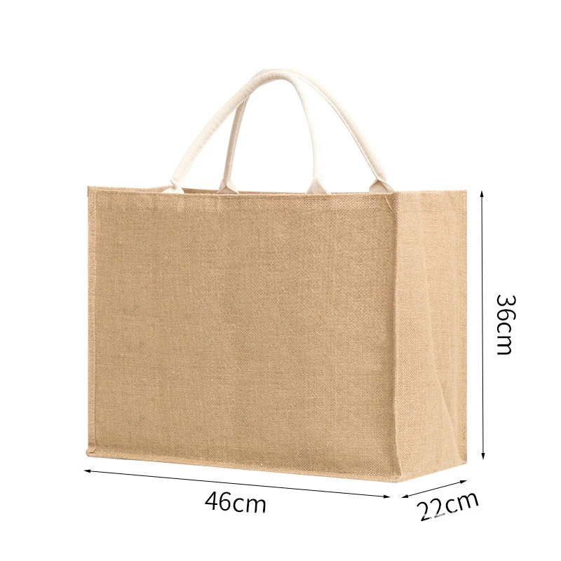 2024 eco friendly strong durable jute tote bags reusable custom logo printed jute shopping bags Natural Burlap Grocery tote bags