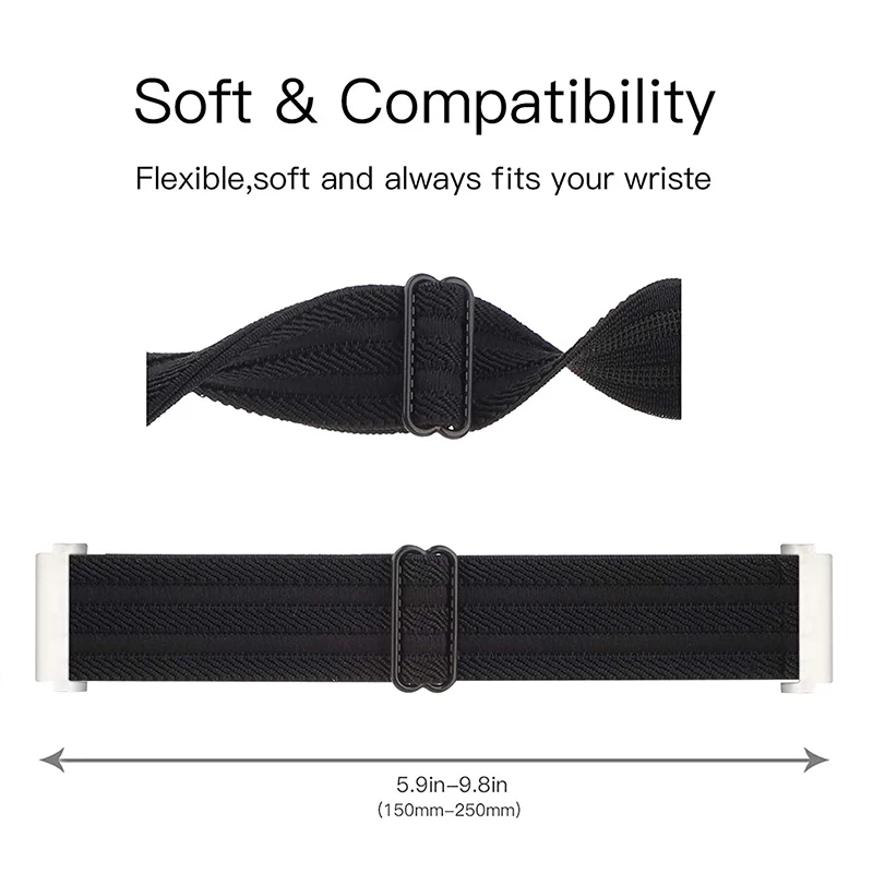 Smart watch bands Elastic fitness stretching nylon band watch strap with adjustable buckle for  versa or versa 2
