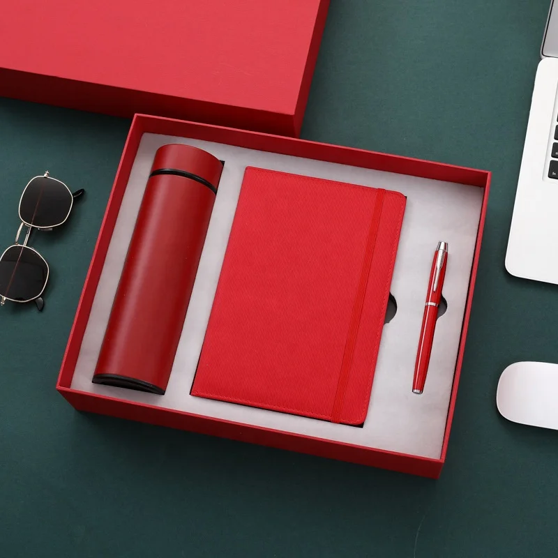 Customized logo Corporate gifts insulated cup Thermos diary notebook pen set