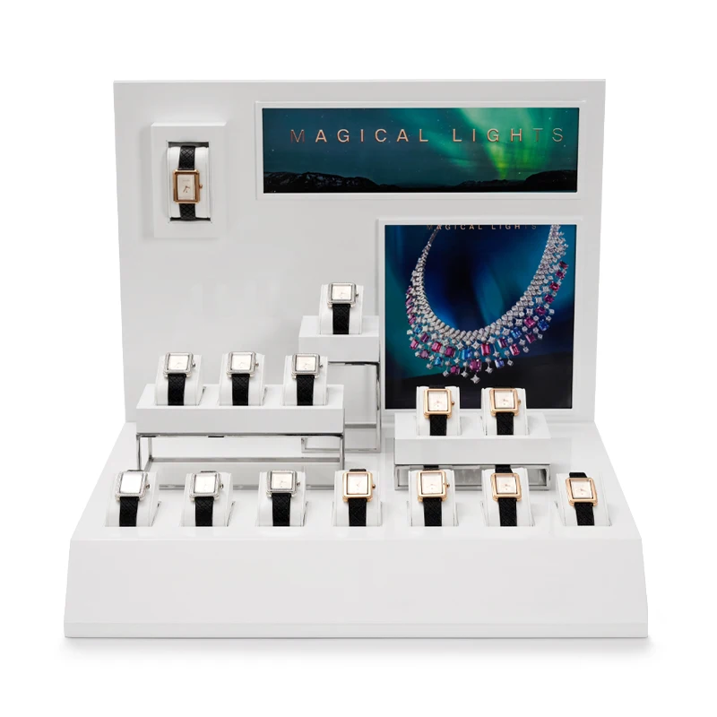 FANXI Newest Arrival Custom with Poster 14 solt Wrist Watch Display Stand for Luxury Watches