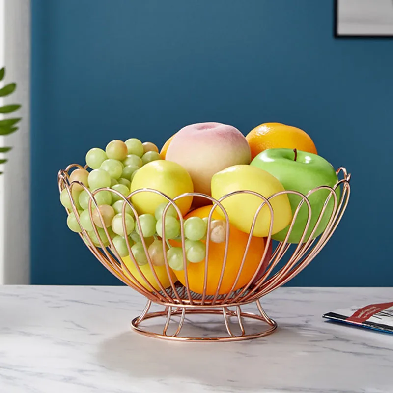 LINDON Stand Storage Baskets Metal Wire Fruit Basket for Countertop