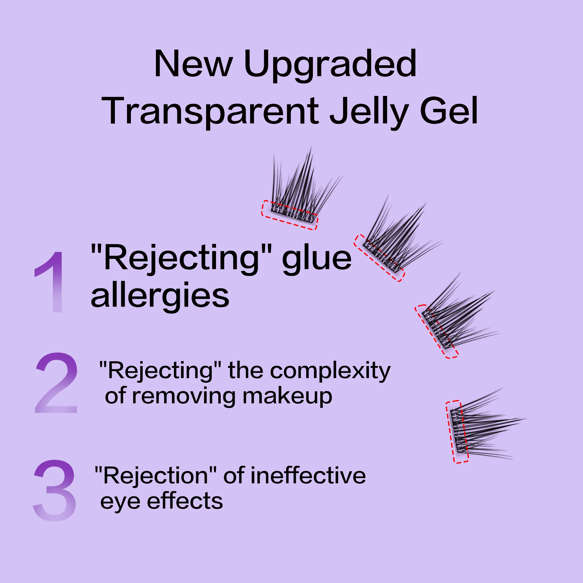 Press On Lashes Wispy Pre-Glued Lashes Self Adhesive Lashes Korean Pbt