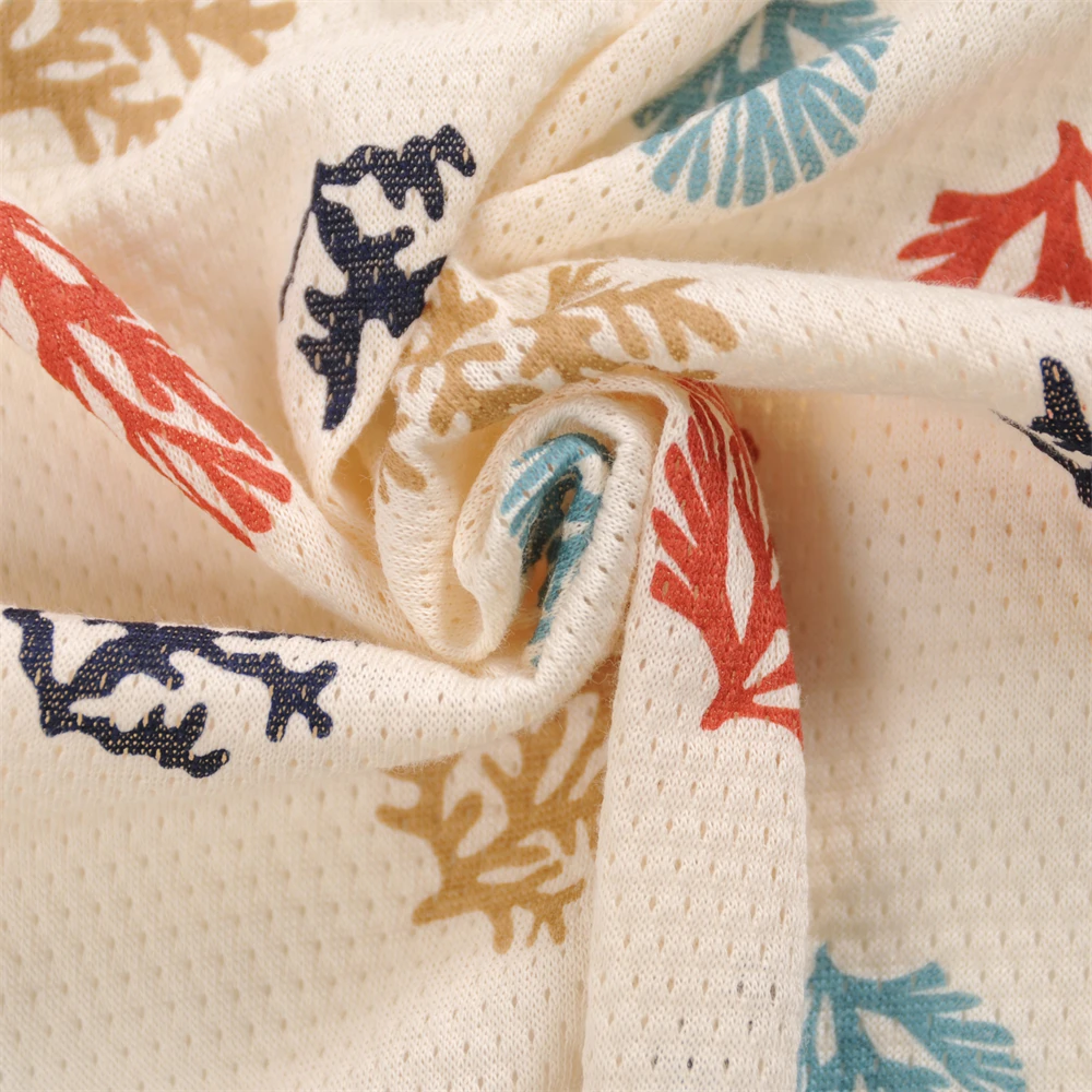 Wholesale Gots Certified Custom Print 100% Organic Cotton Mesh Fabric For Baby Clothes