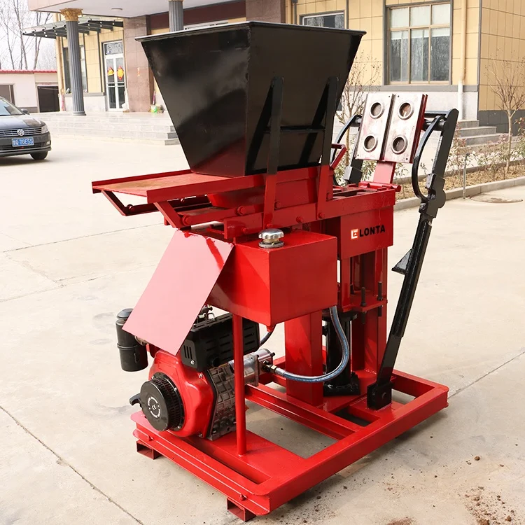 LONTA LT2-25 Semi Automatic hydraulic Eco Brava hollow paver compressed earth soil clay brick block making machine manufacture