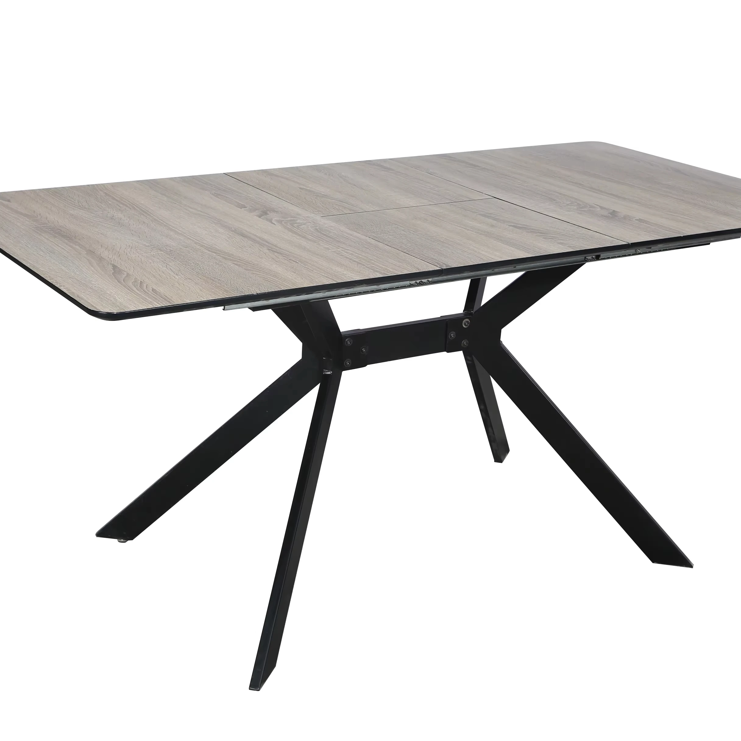 Классический винтажный твердый МДФ Меламиновый окрашенный край металлический выдвижной водонепроницаемый домашний обеденный стол