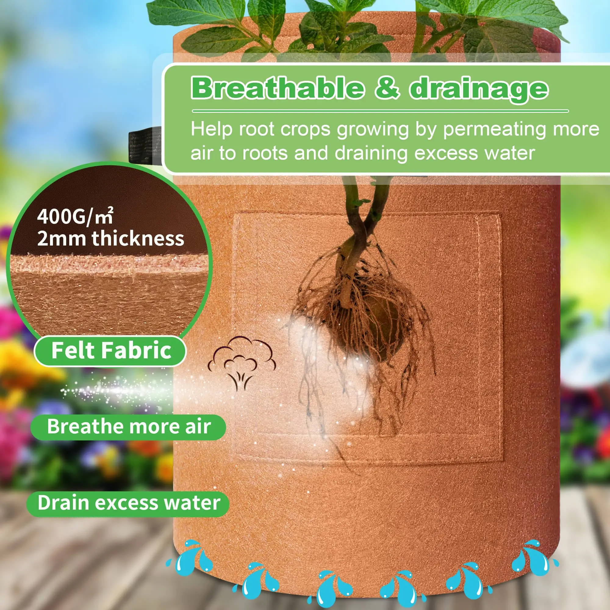 Wholesale Hot Selling Thickened Non-woven Seedling Pots Plant Growth Plant Fabric Pot Cover