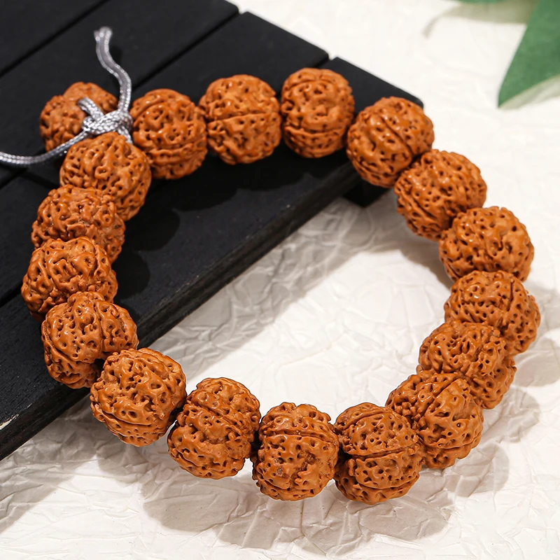 JD Unisex Prayer Tibetan Buddhism Jewelry Nature Rudraksha Meditation Bead Bracelets 14mm 16mm Vajra Bodhi Bracelets