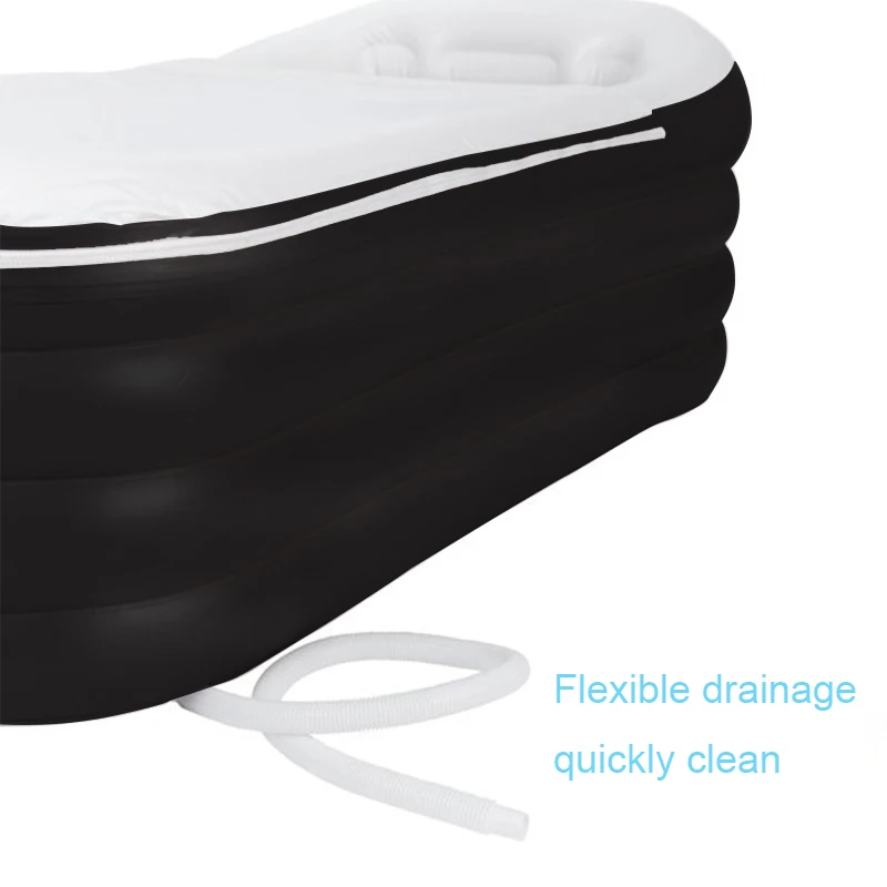 High Quality Large Black PVC Freestanding Portable Adult Ice Soaking Bathtub for Sports