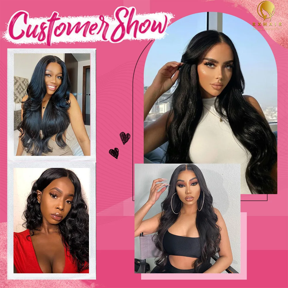 RXHAIR High Quality 34 Inch V Part Wigs Human Hair High Quality V-part Virgin Hair Body Wave Wig