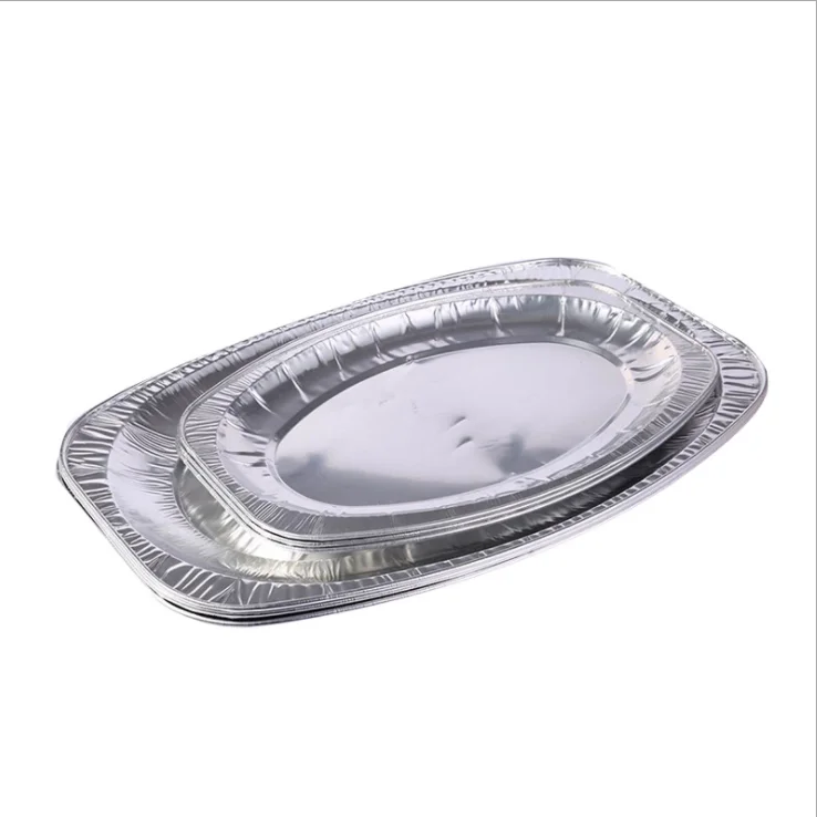 disposable eco-friendly aluminum foil plates tin foil plates wholesale aluminum foil barbecue plates trays