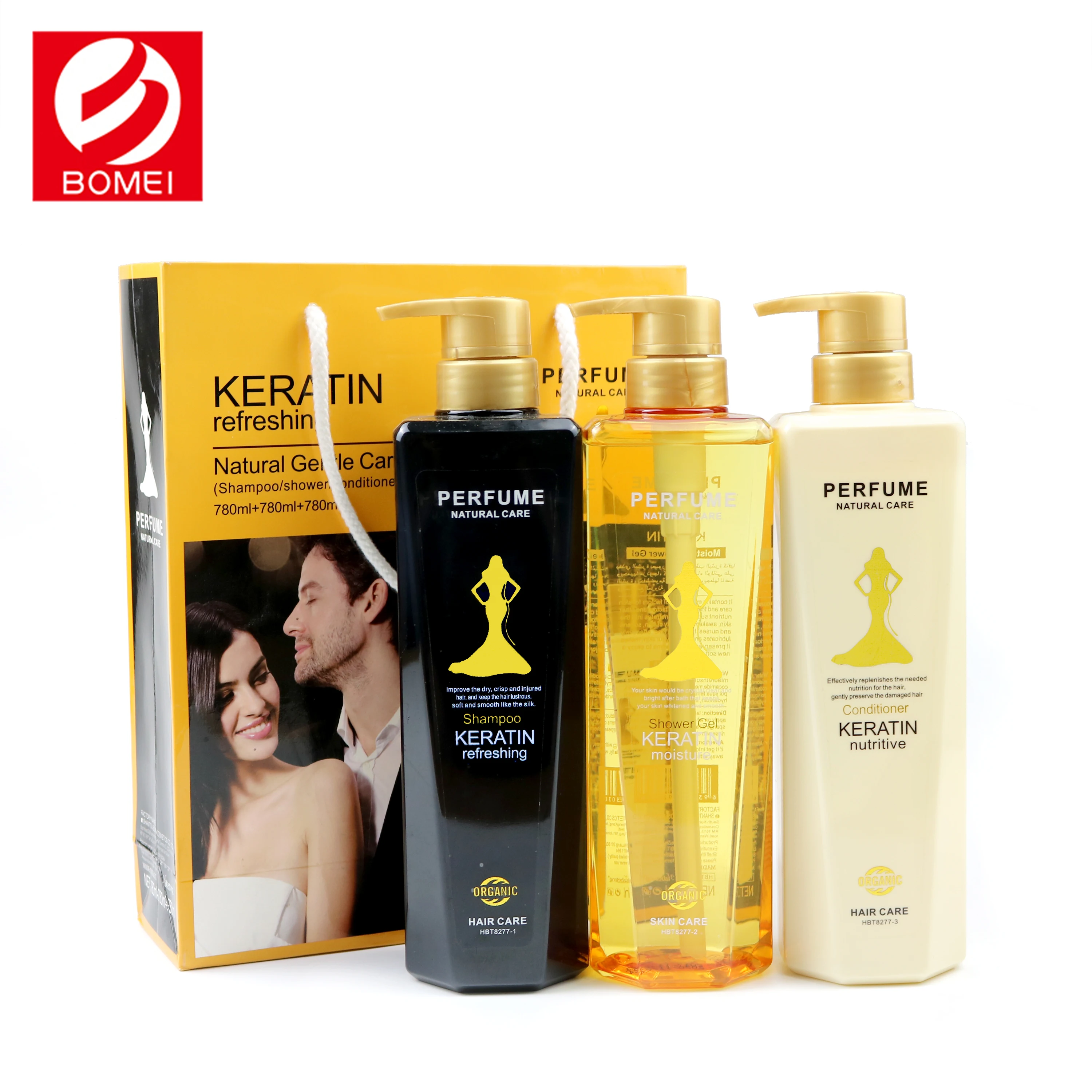
Natural hair care refreshing anti oily hair shampoo keratin hair treatment set 