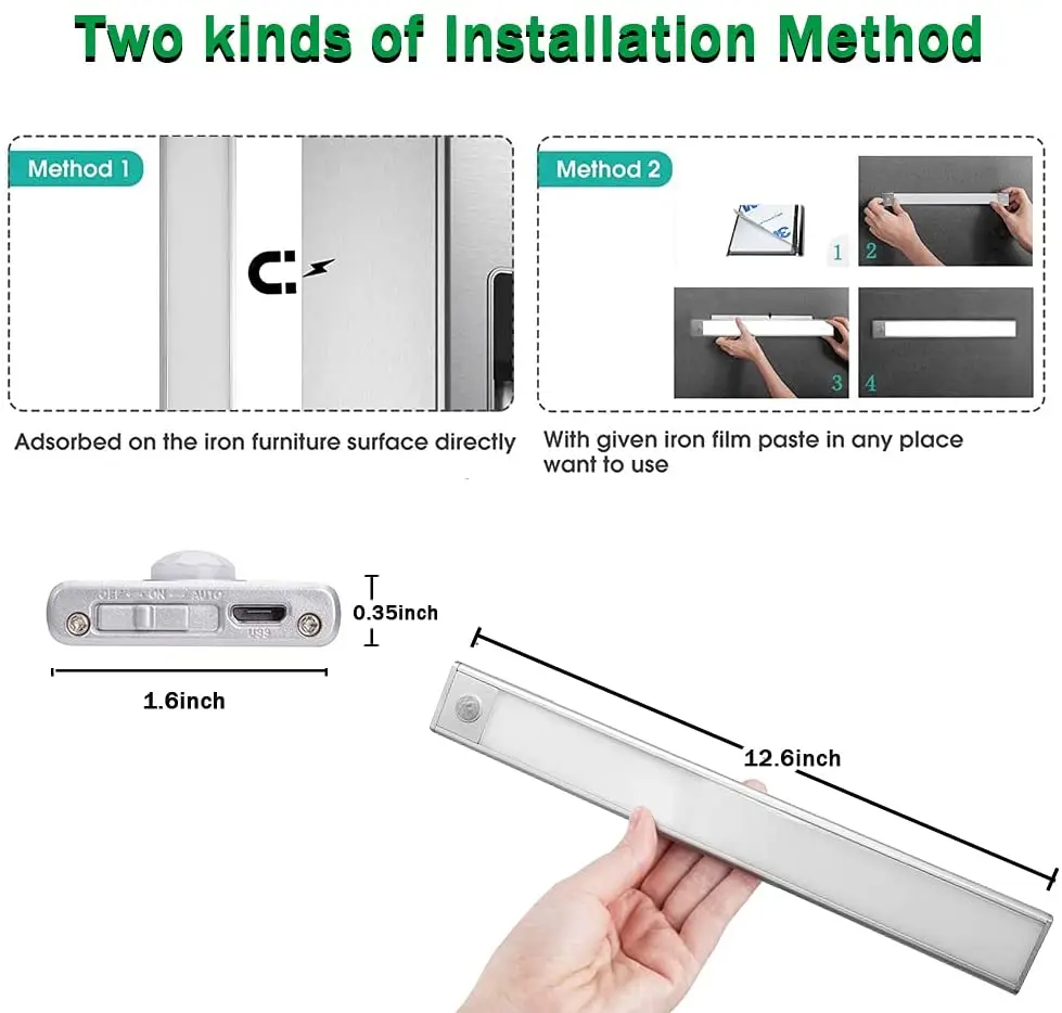 Magnetic led night cabinet toilet with clothes  intertek small indoor under stair pir switch wardrobe motion sensor light