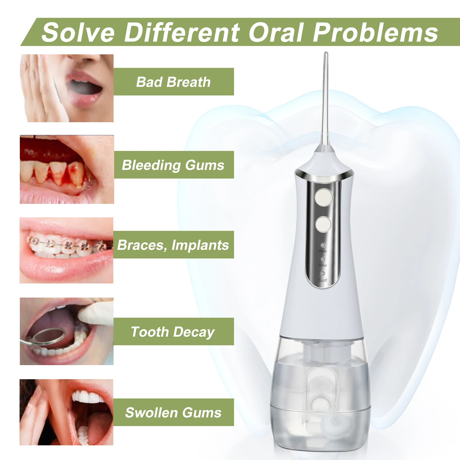  Dropshipping 2021 Portable Dental Irrigator Water Flosser Cordless Oral Rechargeable Supplies For
