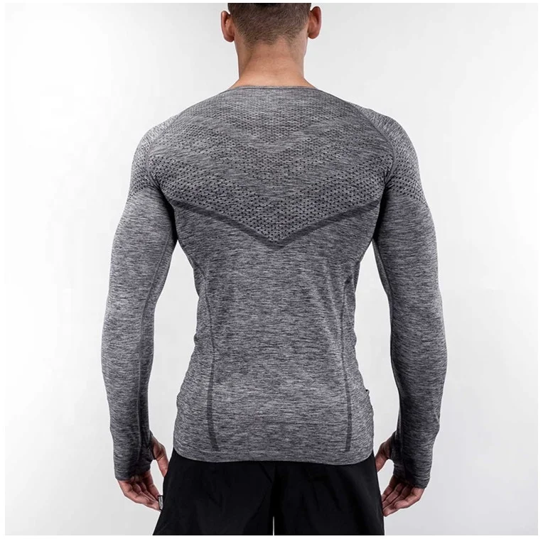 athletic apparel manufacturers sportswear Full Sleeve For Men Long Seamless T Shirt with thumb hole