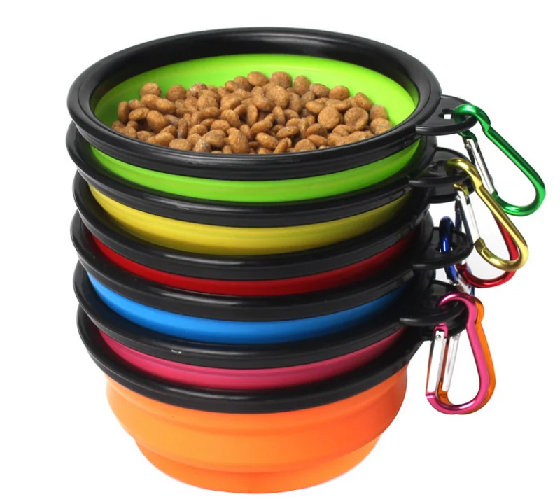 Free Sample Available Plastic Collapsible New Design 350ml Foldable Water Silicone Dog Pet Food Feeding Bowl