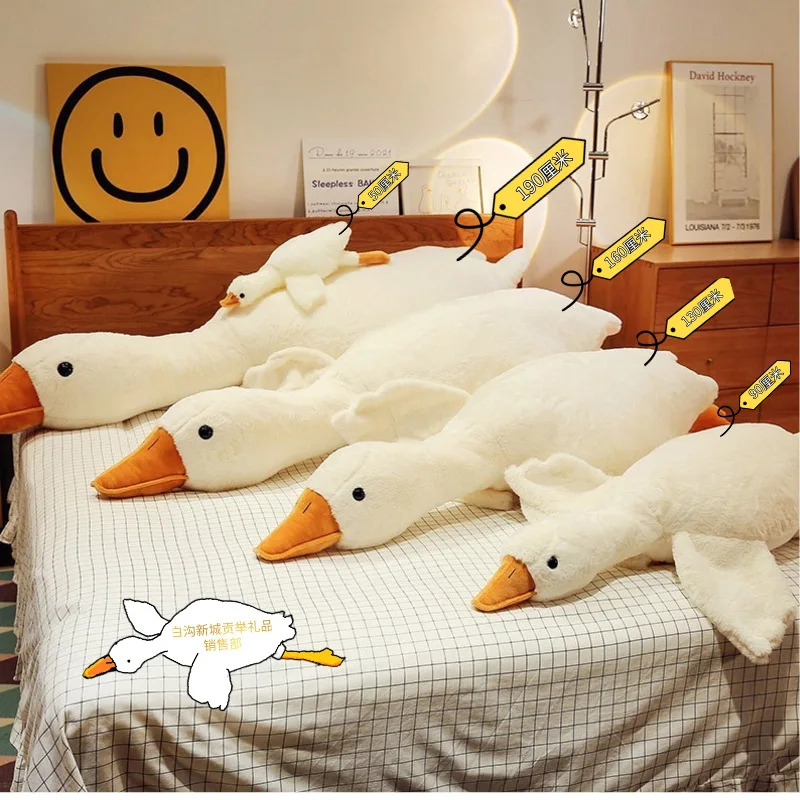 Dress cute big white goose plush pillow high quality exquisite plush toys wholesale custom cute doll