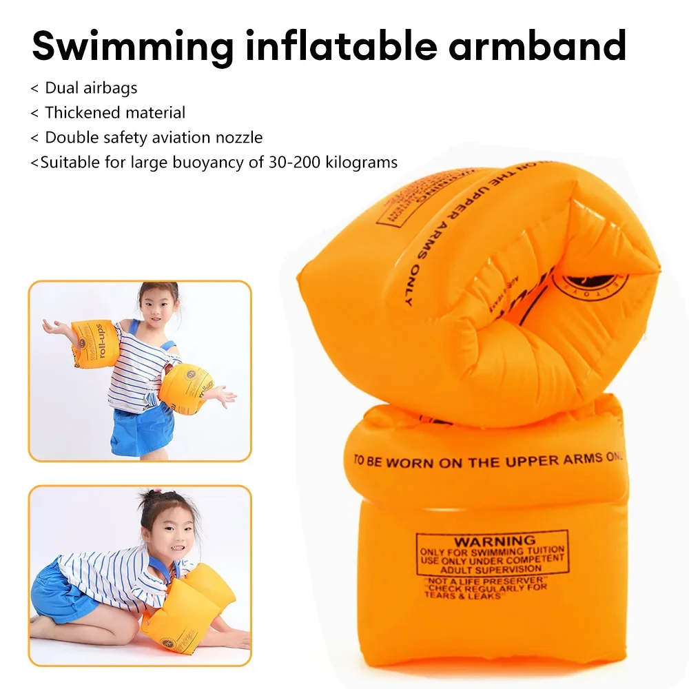 2pcs Safety Swim Training Arm Float Adult Kids Swimming Inflatable Arm Rings Fashion Floating Sleeve Swimming for Children