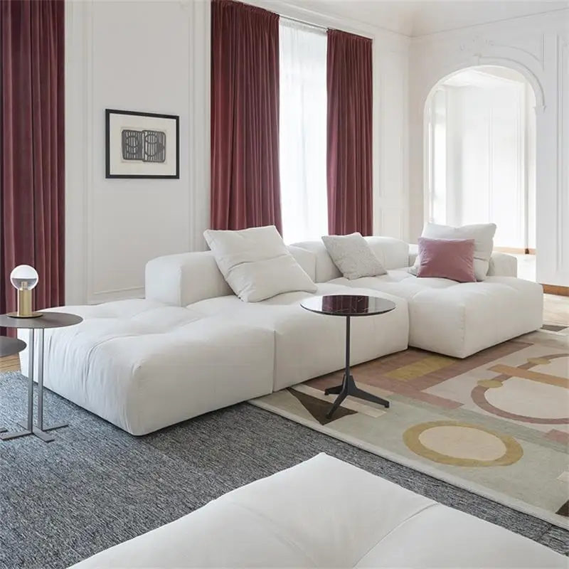 Contemporary Modern Reclining Comfortable Recliner Sectional Sofa White Leather sofa