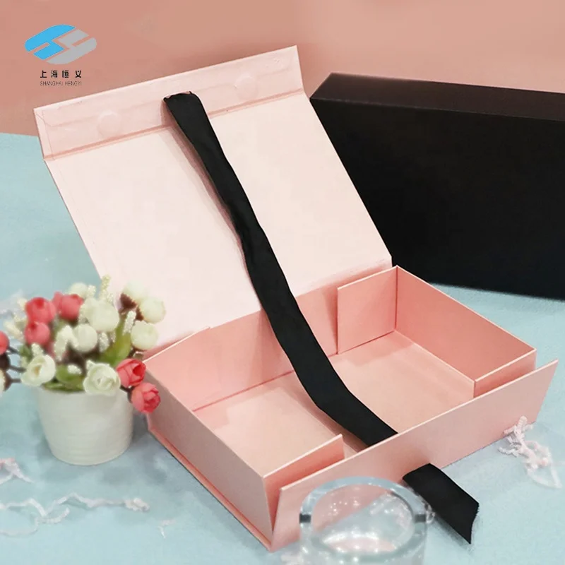 Collapsible Customize Logo Gift Box with Magnetic Closure Paper Wholesale Champagne Incense Packaging Gift Box with Ribbon