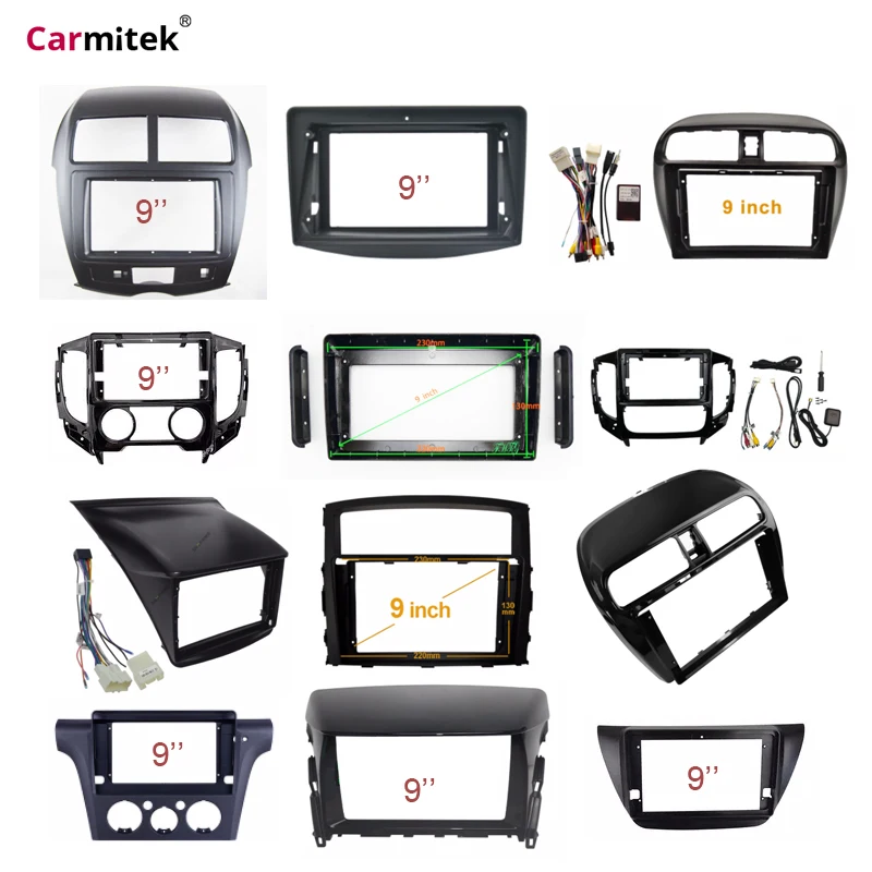 For Mitsubishi I200 Triton xpander montero grandis ASX mirage faros evo eclipse Galant colt Android car stereo radio dvd frame