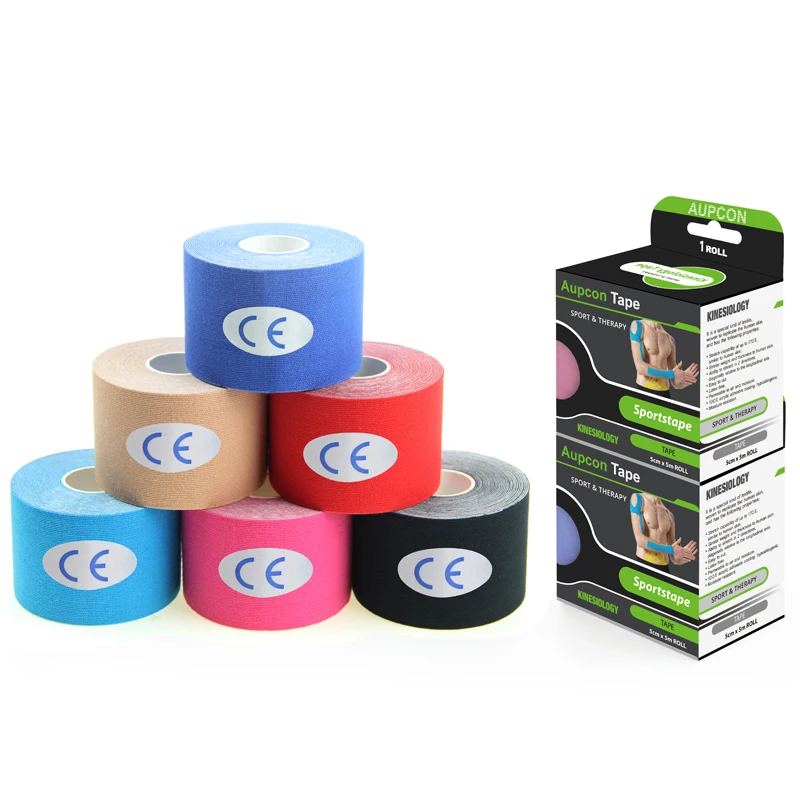 Wholesale Custom Printed 5cmx5m Multicolor Sports Kinesiology Tape Waterproof Muscle Athletic Tape