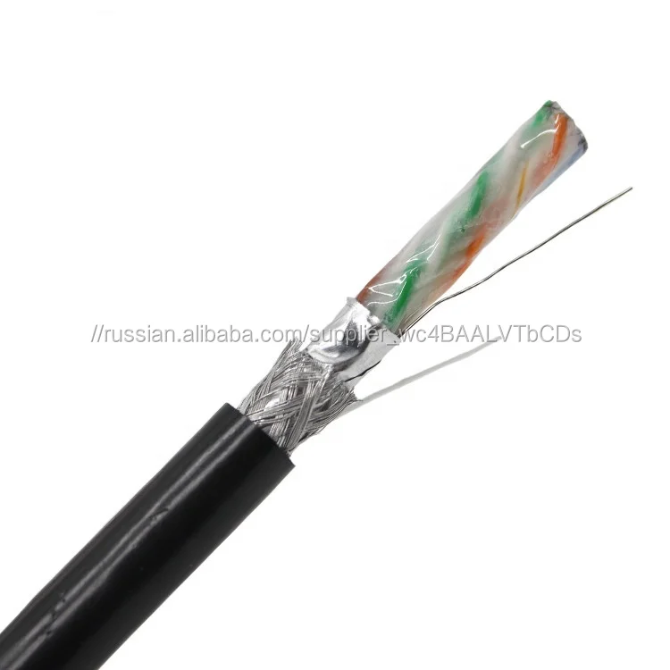 SFTP желе заполнены Cat6 23AWG 4 пары одноцветное медь водонепроницаемый прямые похороны открытый сетевой кабель cat 6