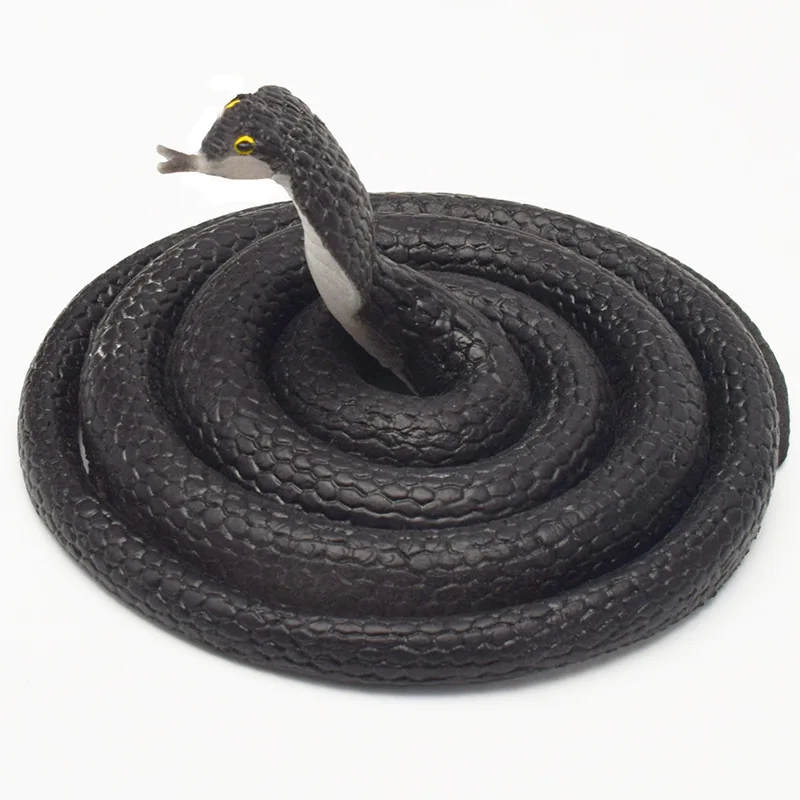 Halloween prank prop lifelike realistic 80cm rubber fake snake plastic model for garden