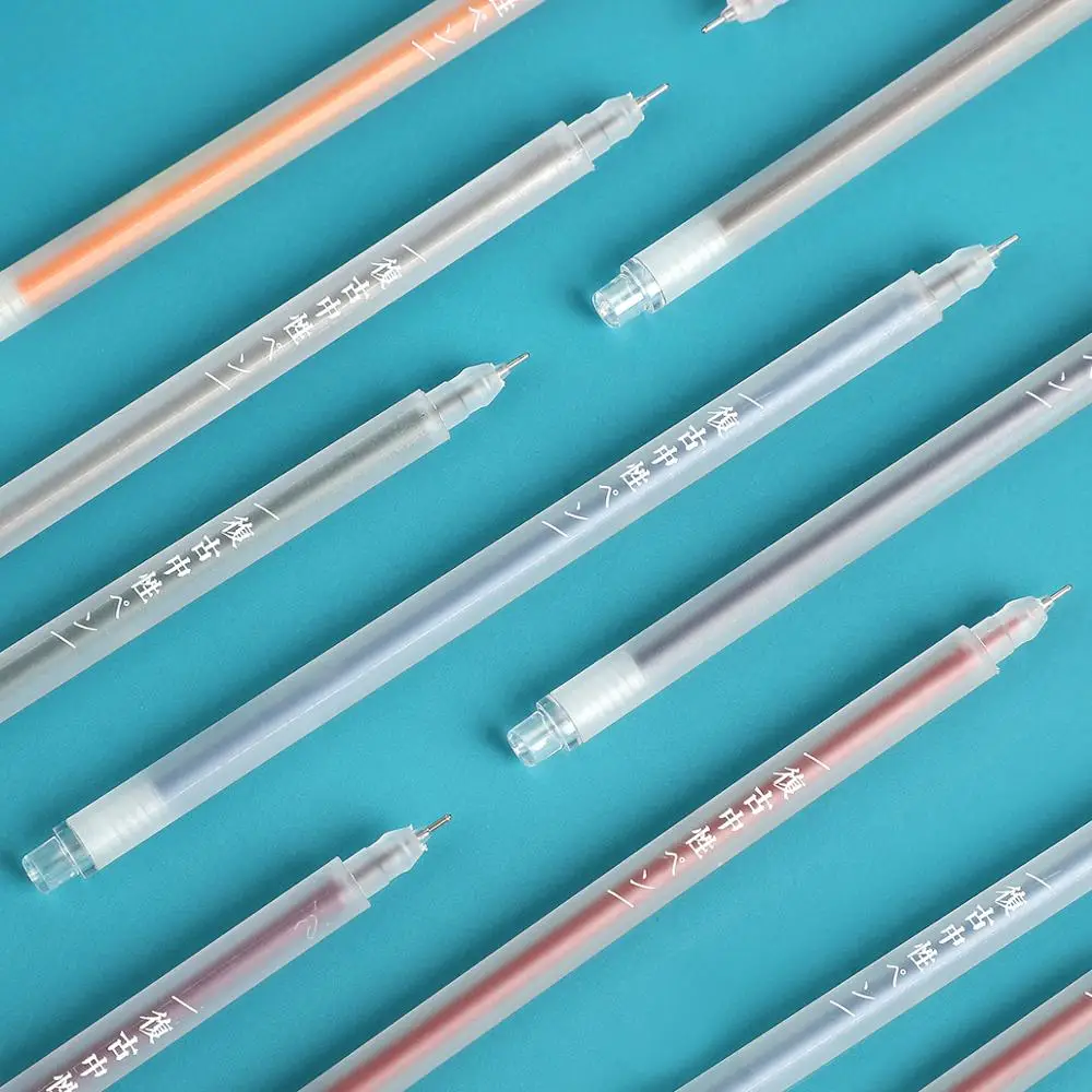 10pcs/set Creative Retro color gel pen Student Office personality gel ink pen Simple neutral pen kawaii School supplies