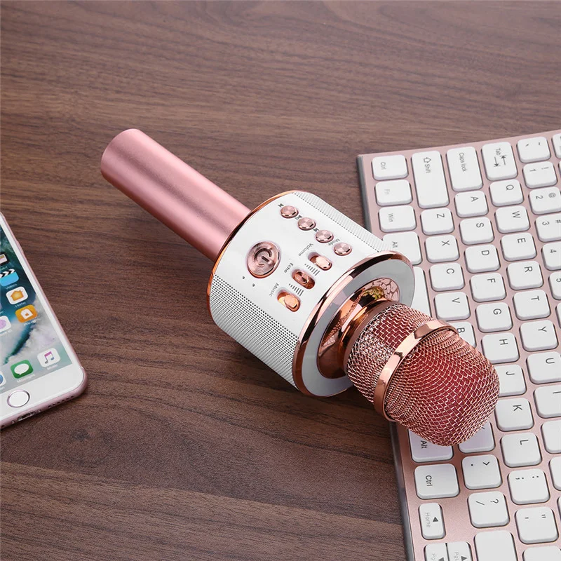 2022 Wholesale Handheld Portable Blue Tooth  USB Party Magic Sing Micro Speaker Home Karaoke Microphone for Sing