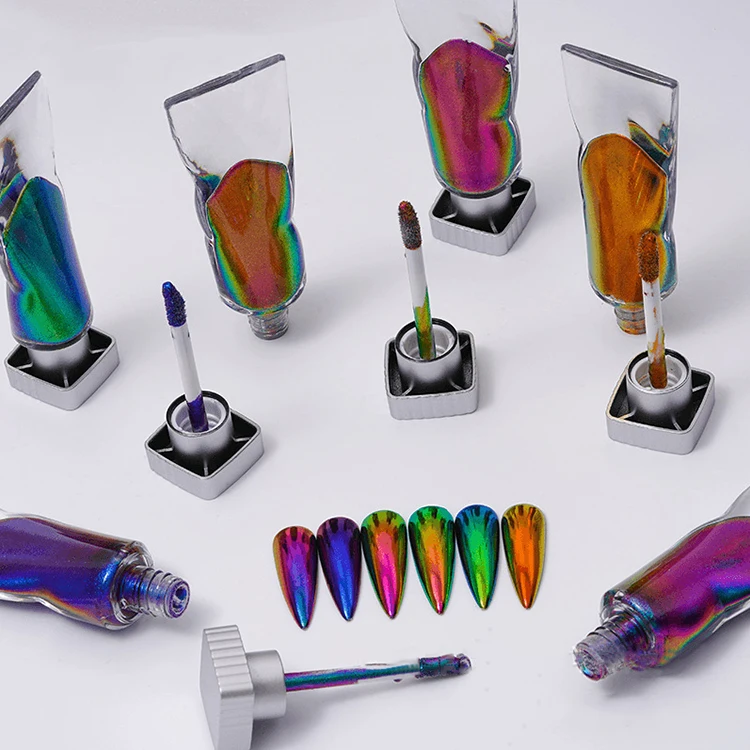 OEM Colors Liquid Type Mirror Chrome Powder Metallic Effect for Professional Nail Art Decor Manicure Nails Glitter Pigment